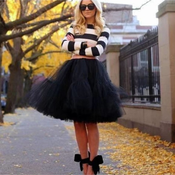 Lady's Princess Tutu Tulle Midi Knee Length Skirt Underskirt Petticoat B… - Picture 8 of 8